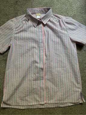 Vintage Boca Bay Rainbow Button Down Shirt (L)